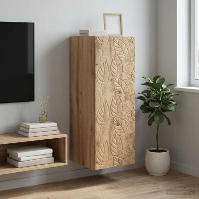 vidaXL Nástenná skrinka 33 x 34,5 x 90 cm Kompozitné drevo Dub artisan