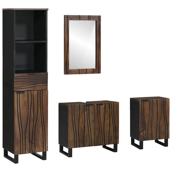 vidaXL Sada kúpeľňového nábytku Nástenný 4 pcs Biela Kompozitné drevo