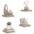 vidaXL Plávajúce nástenné police 4 ks, dubové 23x23,5x3,8 cm, MDF