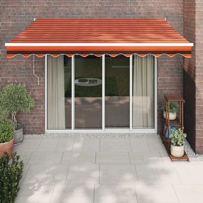 vidaXL Automatická zaťahovacia markíza, oranžová a hnedá 3,5x2,5 m