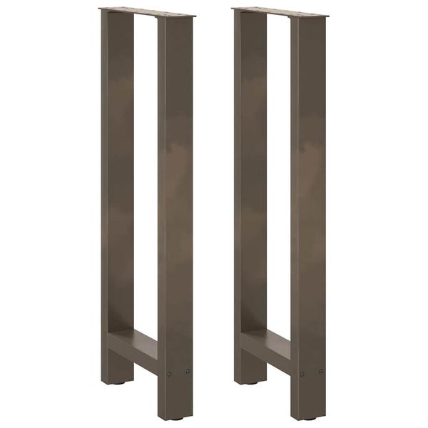 vidaXL Nohy barového stola, prírodná oceľ, 2 ks, 40 x (100-101) cm, oceľ