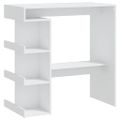 vidaXL Barový stôl+regál, biely 100x50x101,5 cm, kompozitné drevo