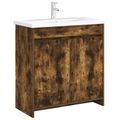 vidaXL Skriňa pod umývadlo do kúpeľne Dymový dub 78,5 x 37,5 x 81 cm