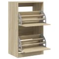 vidaXL Botník s 2 výklopnými zásuvkami dub sonoma 60x42x108 cm