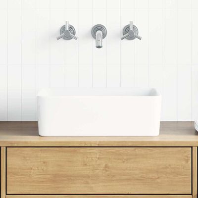 vidaXL Umývadlo biele 40x30x13 cm keramické