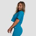 Dámske tričko Cropped Limitless Aquamarine - GymBeam, veľkosť XS, veľkosť oblečenia XS