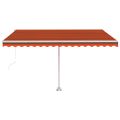 vidaXL Samostatne stojaca automatická markíza 450x300cm oranžovo-hnedá