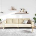 vidaXL Pohovka do obývačky Krémová 250 x 77 x 76 cm Polyester