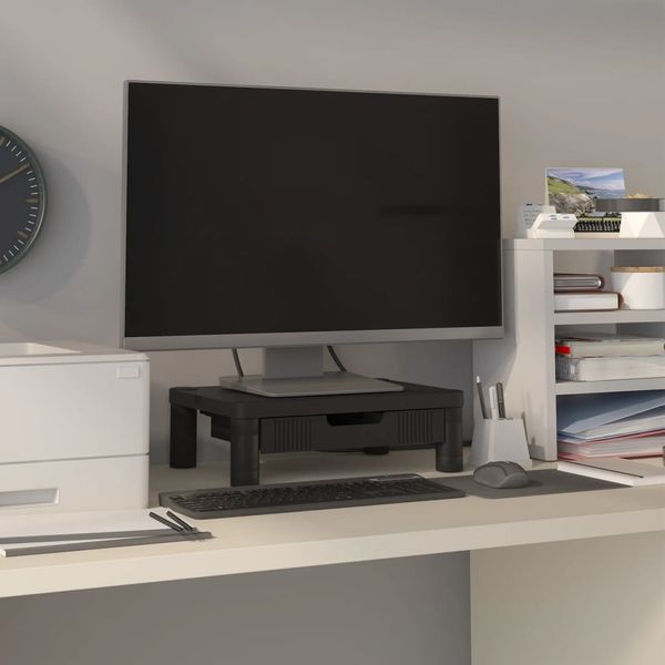 vidaXL Stojan na monitor čierny 43x30,5x13 cm
