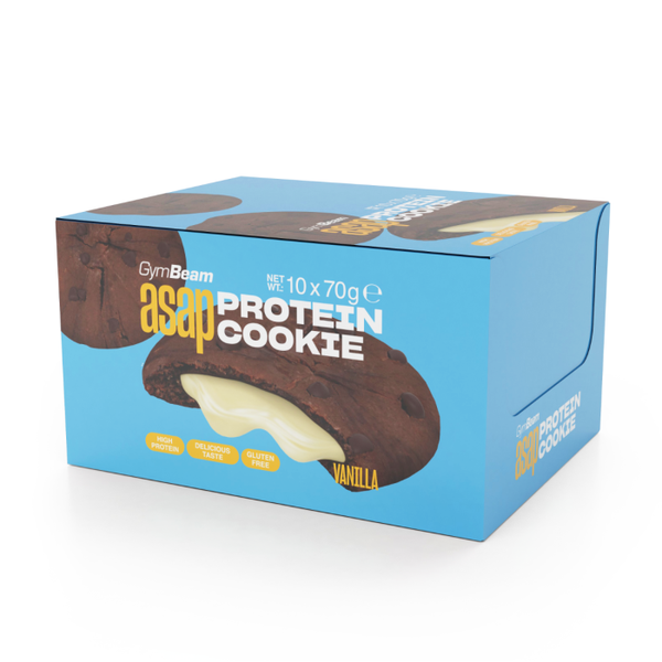 ASAP Protein Cookie - GymBeam, vanilka, 10 x 70 g
