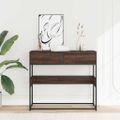 vidaXL Konzolový stolík hnedý dub 90x35x80 cm kompozitné drevo