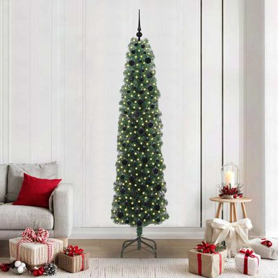 vidaXL Umelý vianočný stromček Zelená 210 cm PVC, oceľ a plast
