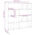 vidaXL Knižnica/deliaca stena dymový dub 105x24x102 cm