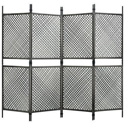vidaXL Plotový panel polyratan 2,4x2 m antracitový