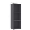 vidaXL Knižnica s 3 policami, sivá 40x30x114 cm, drevotrieska