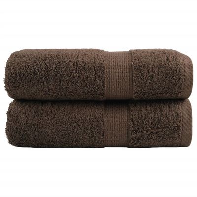 vidaXL Prémiové uteráky pre hostí SOLUND 2 ks hnedé 30x50 cm 600 g/m²