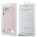 Puzdro Guess HC Silicone Script Metal Logo pre iPhone 16e Ružové