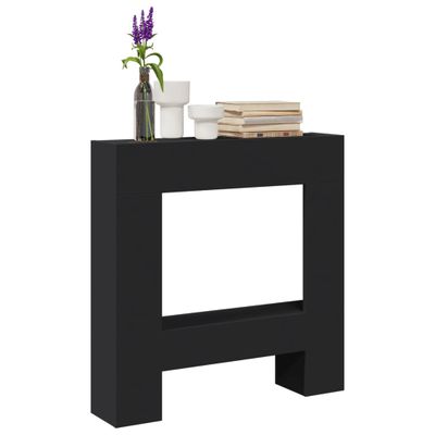 vidaXL Obloženie krbu čierne 81x18x82 cm kompozitné drevo