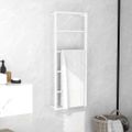 vidaXL Vešiak na uteráky biely 45x10x115 cm oceľový