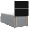 vidaXL LED boxspring posteľ s matracom Svetlosivá 80 x 200 cm Látka