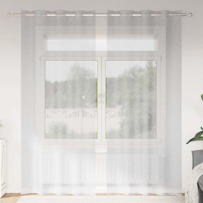 vidaXL Voile záclona 2 pcs Svetlosivá 225 x 140 cm Polyester