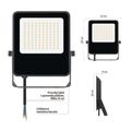 LED reflektor VISIO čierny, 50 W neutrálna biela