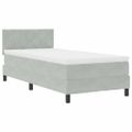 vidaXL Posteľ s pružinovým rámom Svetlosivá 90 x 200 cm Zamat