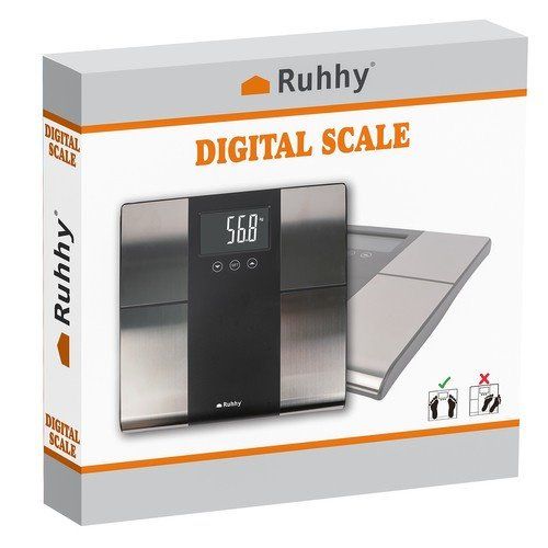 Analytická osobná váha 225 kg, BMI, Ruhhy 24638 strieborná
