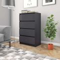vidaXL Komoda, lesklá sivá 60x35x98,5 cm, kompozitné drevo