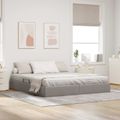vidaXL Otomanový posteľný rám s úložiskom Sivohnedá 180 x 200 cm látka