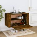 vidaXL Nástenný botník dymový dub 70x35x38 cm borovicový masív