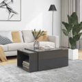 vidaXL Zasúvacie stolíky 3 ks, lesklé sivé 60x60x38 cm