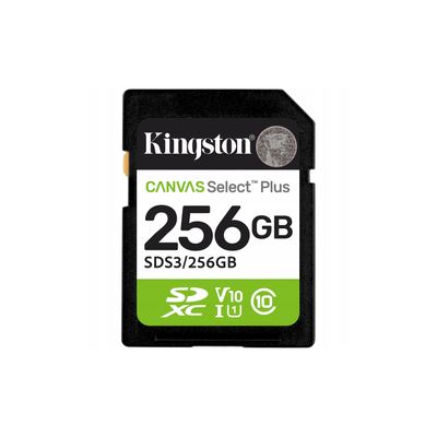 Pamäťová karta Kingston 256GB SDXC Canvas Select Plus Gen3 150MB/s C10 UHS-I U1 V10