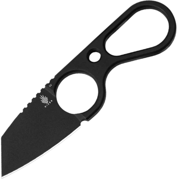 Kizer 1061A2 Bowtie nôž na krk, čierna, celooceľový D2, puzdro Kydex
