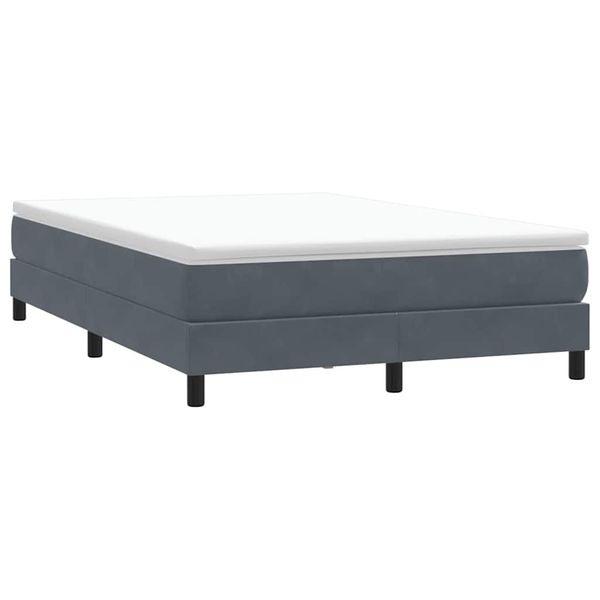 vidaXL Posteľný rám boxspring bez matracom tmavosivý 160x210 cm zamat