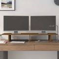 vidaXL Stojan na monitor medovo-hnedý 100x27x15 cm masívna borovica