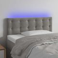 vidaXL Čelo postele s LED bledosivé 100x5x78/88 cm zamat