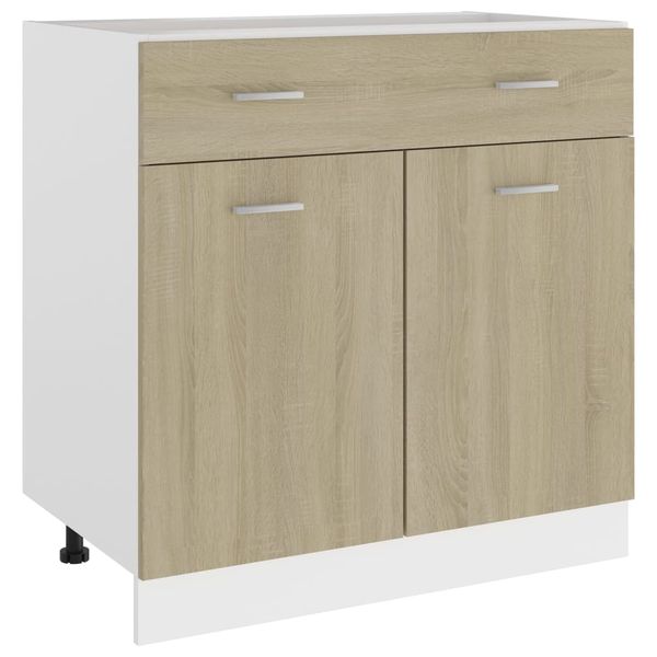 vidaXL Spodná skrinka+zásuvka, sonoma 80x46x81,5 cm, kompozitné drevo