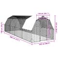 vidaXL Kurací výbeh so strechou 2,5x8x2,25 m Pozinkovaná oceľ