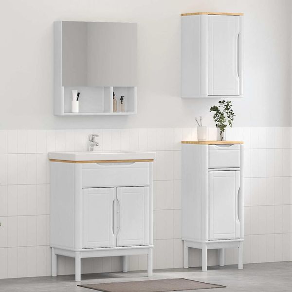 vidaXL Sada kúpeľňového nábytku so zásuvkou Nástenný FLORO 3 pcs Biela