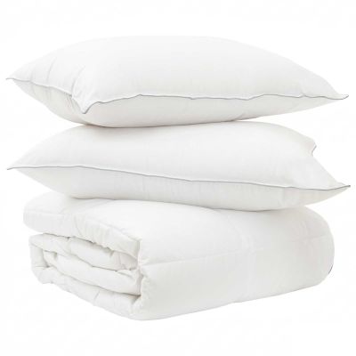 vidaXL Súprava paplónu a vankúša 3 ks 260 x 240 cm Zima 700 g/ks Biela