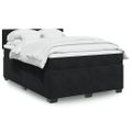 vidaXL Posteľný rám boxspring s matracom čierny 140x200 cm zamat