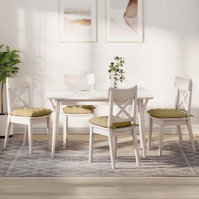 vidaXL Vankúše na sedenie 4 pcs Šedá zelená 40 x 40 x 6 cm