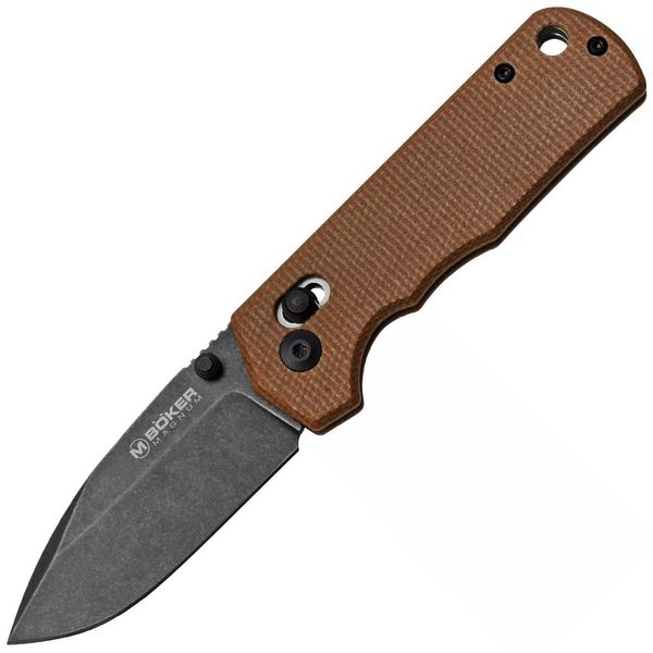 Magnum 01SC710 Rockstub vreckový nôž 6,7 cm, Black Stonewash, hnedá, Micarta