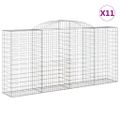 vidaXL Oblúkové gabionové koše 11 ks 300x50x140/160 cm pozink. železo