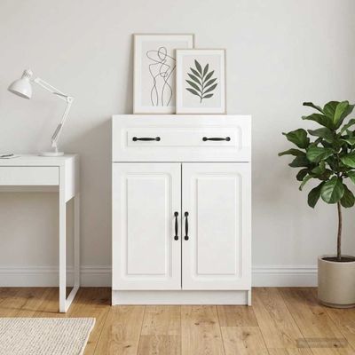 vidaXL Servírovacia skriňa Biela s vysokým leskom 66 x 34,5 x 87 cm