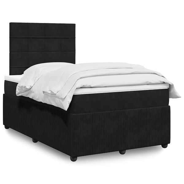 vidaXL Posteľný rám boxspring s matracom čierny 120x200 cm zamat
