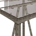 vidaXL Vonkajší barový stôl sivý 70x70x110 cm polyratan