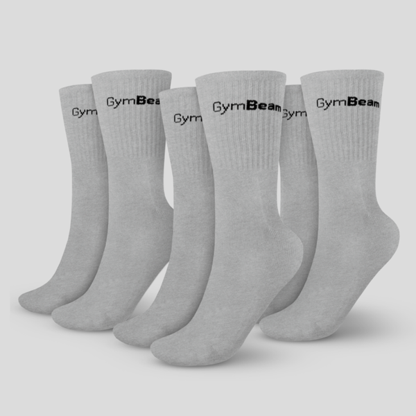 Ponožky 3/4 Socks 3Pack Grey - GymBeam, veľkosť S, veľkosť oblečenia S