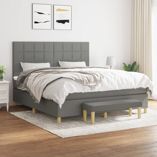 vidaXL Boxspring posteľ s matracom tmavosivá 160x200 cm látka